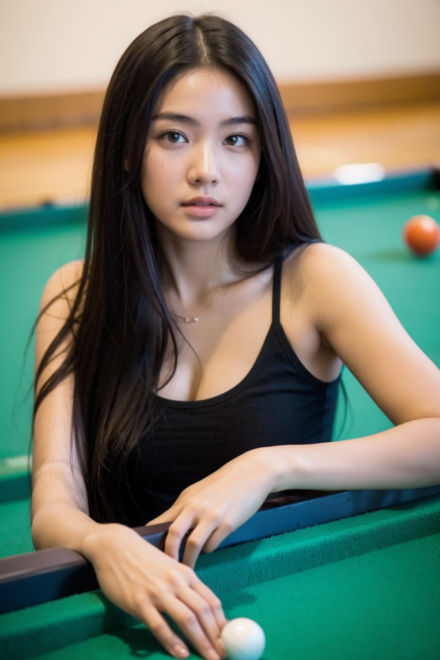 at the pool hall