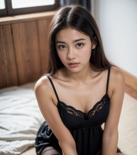 sexy black negligee on the bed