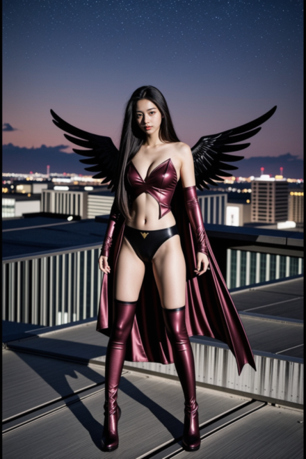 superhero with black wings