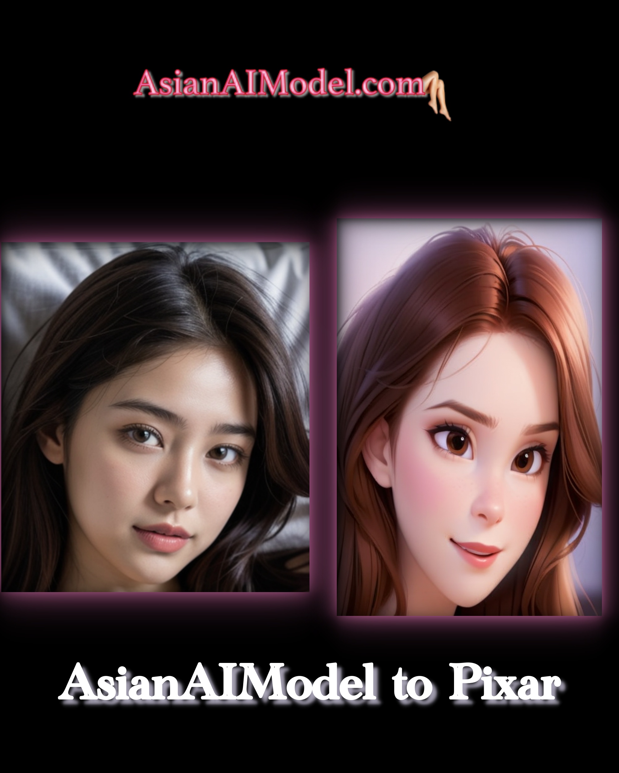 AsianAIModel Closeup to Pixar